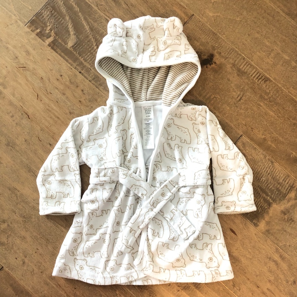 Carter’s Hooded Terry Bear Robe 0-9months